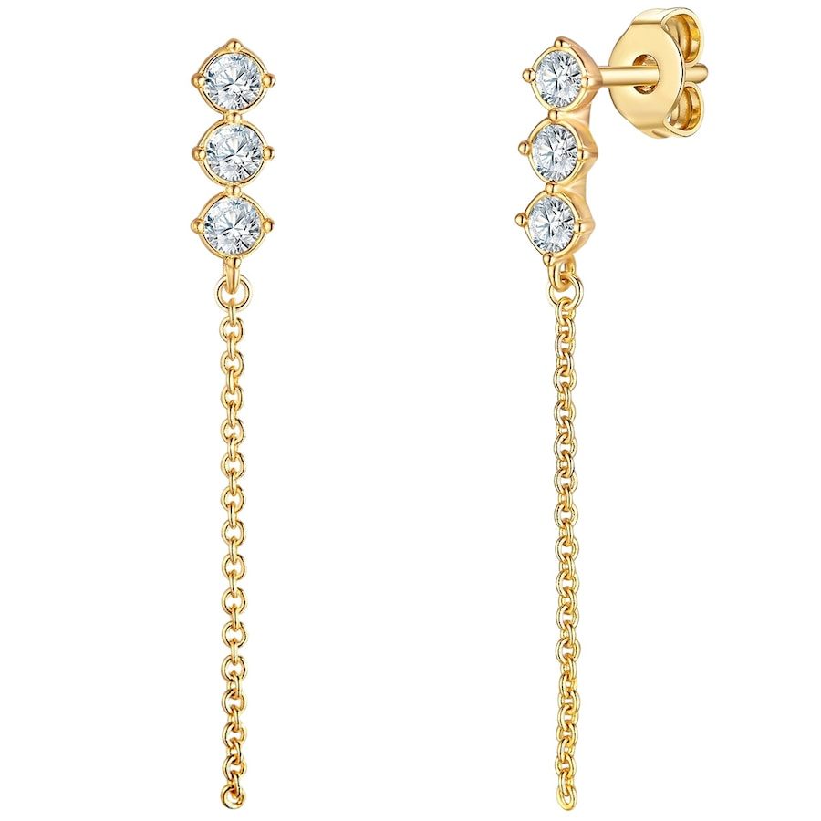 Lulu & Jane Ohrhänger aus Metall in Gelbgold mit verziert mit Kristallen von Swarovski® Ohrringe 1 ct Damen