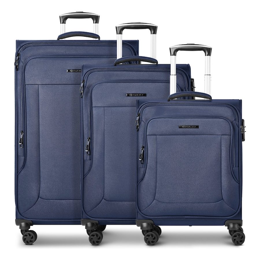 Franky Melbourne 3.0 4-Rollen Kofferset 3tlg. mit Dehnfalte Reisetaschen 1 ct Schwarz Herren