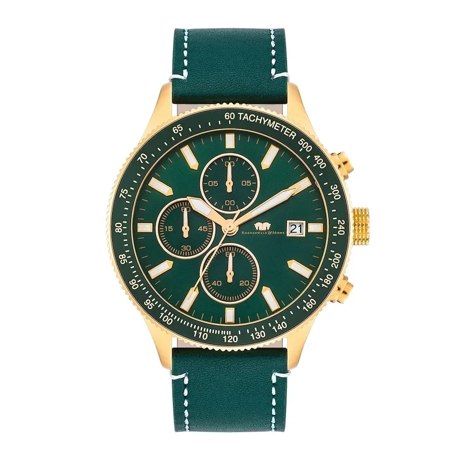 Rhodenwald & Söhne Armband-Uhr Karthago II aus Echtleder in schwarz Uhren 1 ct Herren
