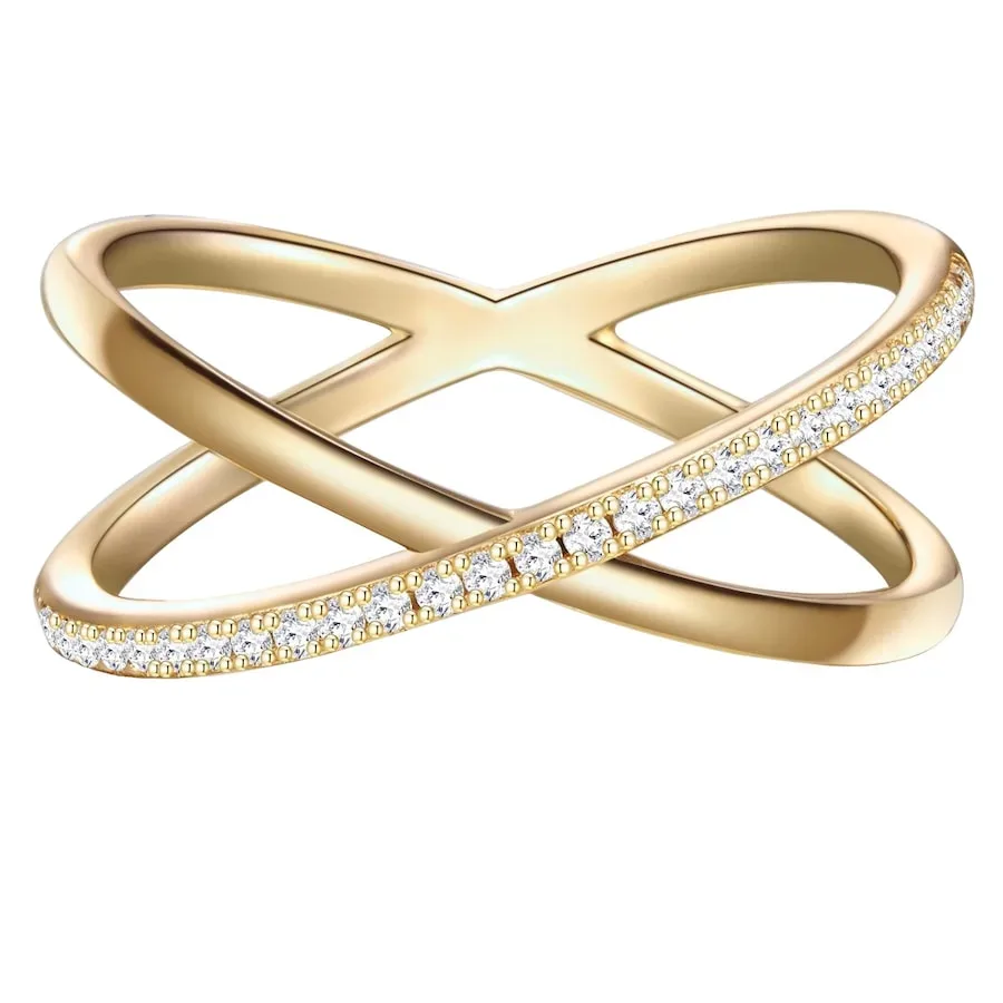 Glanzstücke München Ring aus Sterling Silber in gelbgold mit Zirkonia Ringe 1 ct Damen