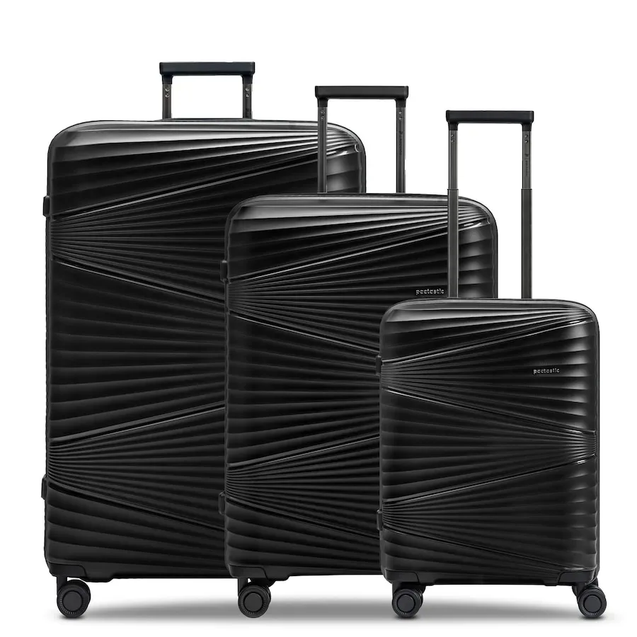 Pactastic Collection 02 THE THREE SET 4 Rollen Kofferset 3-teilig Reisetaschen 1 ct Schwarz Herren