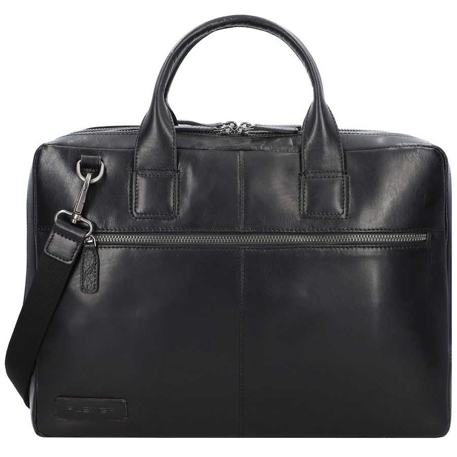 Plevier Rock Flint Aktentasche RFID Schutz Leder 41 cm Laptopfach Laptoptaschen 1 ct Schwarz Herren