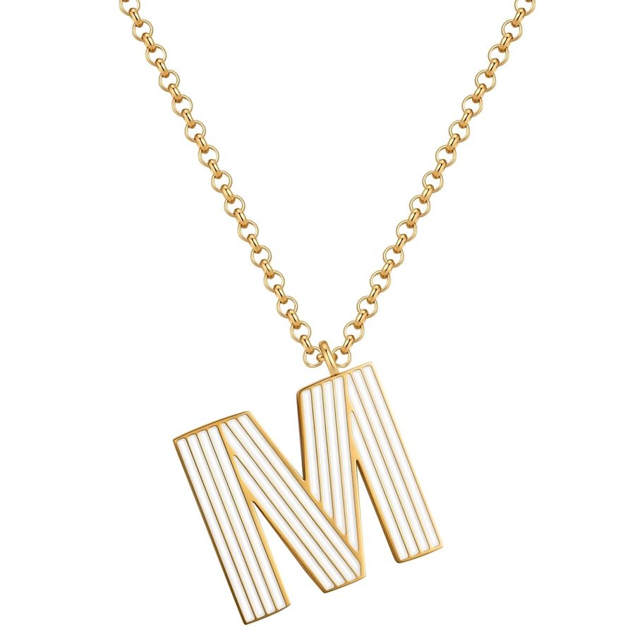 Glanzstücke München Halskette Buchstabe M aus Edelstahl in Gelbgold Ketten 1 ct Damen