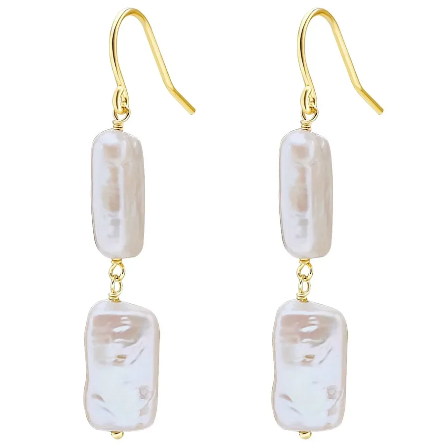 Valero Pearls - Perlen-Ohrhänger, 45mm, Gold