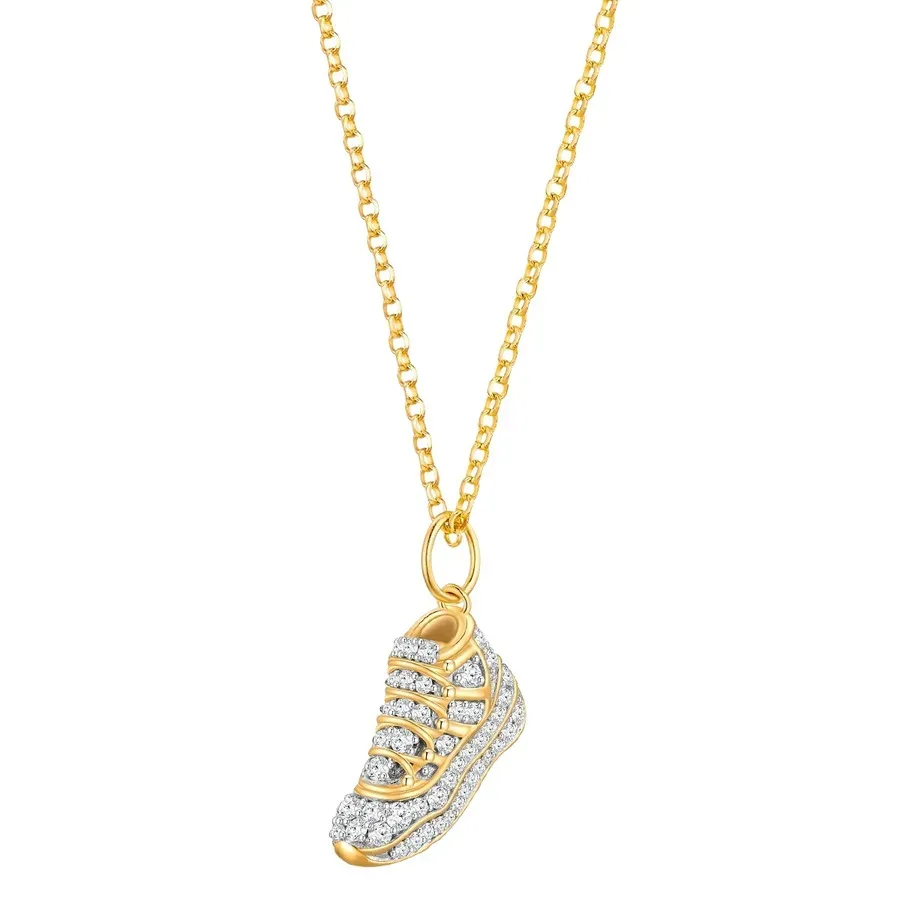 Glanzstücke München Halskette Sneaker Sterling Silber Zirkonia in Gelbgold Ketten 1 ct Damen