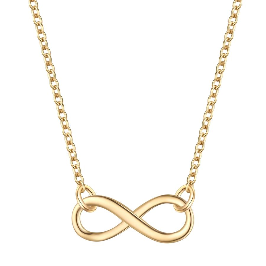 Glanzstücke München Halskette Infinity aus Sterling Silber in gelbgold Ketten 1 ct Damen