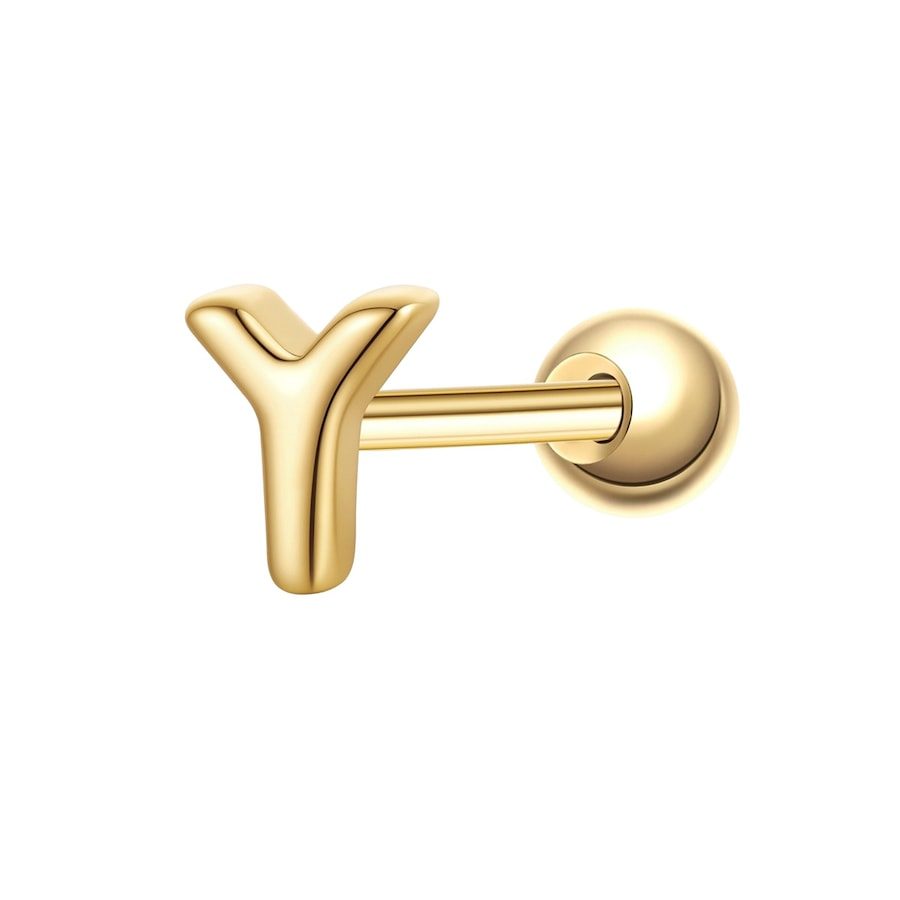 Glanzstücke München Piercing Buchstabe Y aus Sterling Silber in gelbgold Ohrringe 1 ct Damen