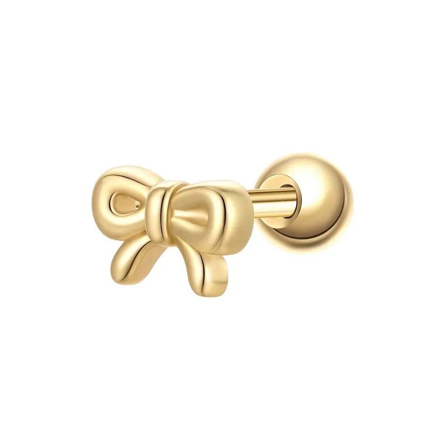 Glanzstücke München Piercing Schleife aus Sterling Silber in gelbgold Ohrringe 1 ct Damen
