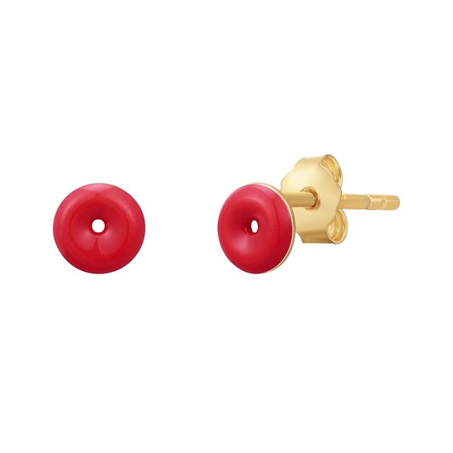 Glanzstücke München Ohrstecker Donut aus Sterling Silber in Gelbgold Ohrringe 1 ct Damen