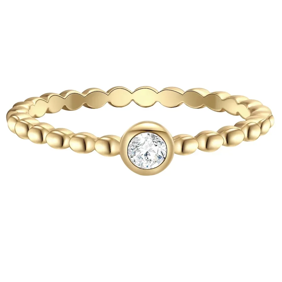 Glanzstücke München Ring Sterling Silber Zirkonia in Gelbgold Ringe 1 ct Damen