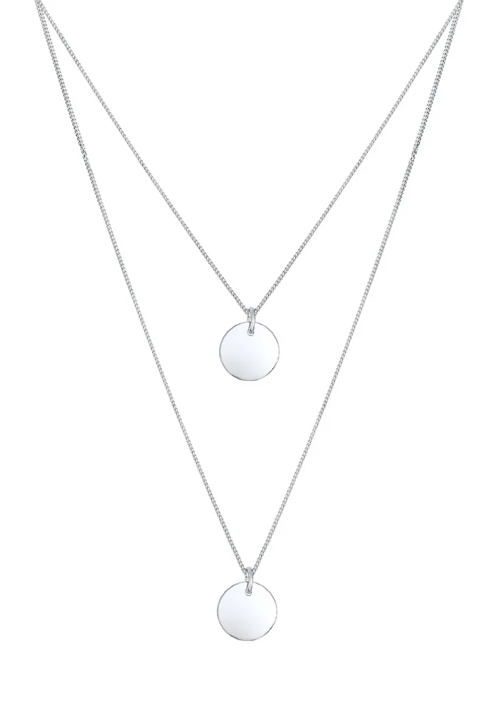 Elli Trend Layering Kreis Geo 925 Sterling Silber Ketten 1 ct Damen