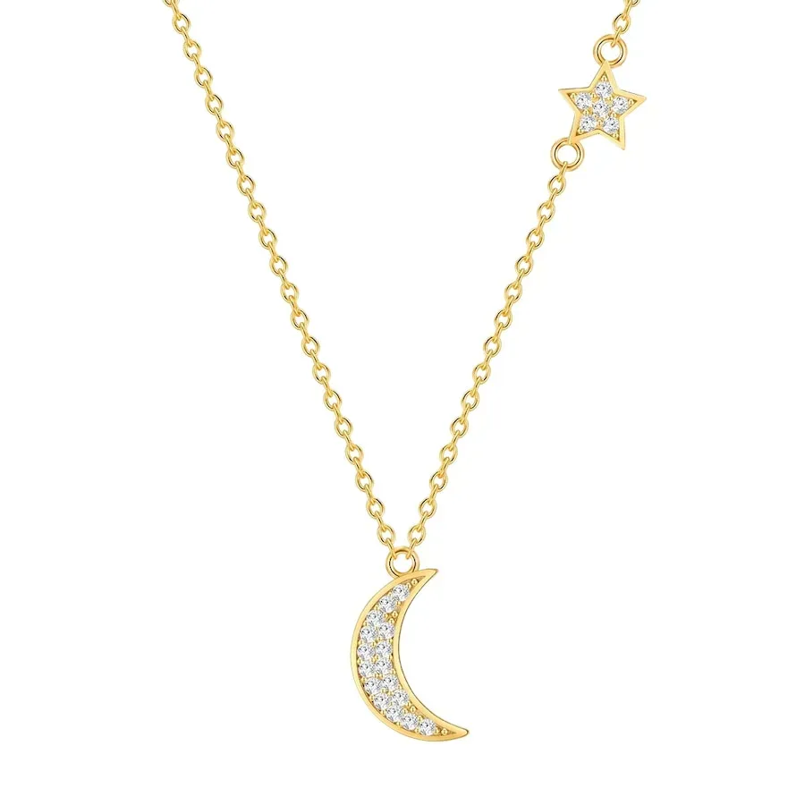 Rafaela Donata - Halskette Mond, Stern, 40cm, Gold