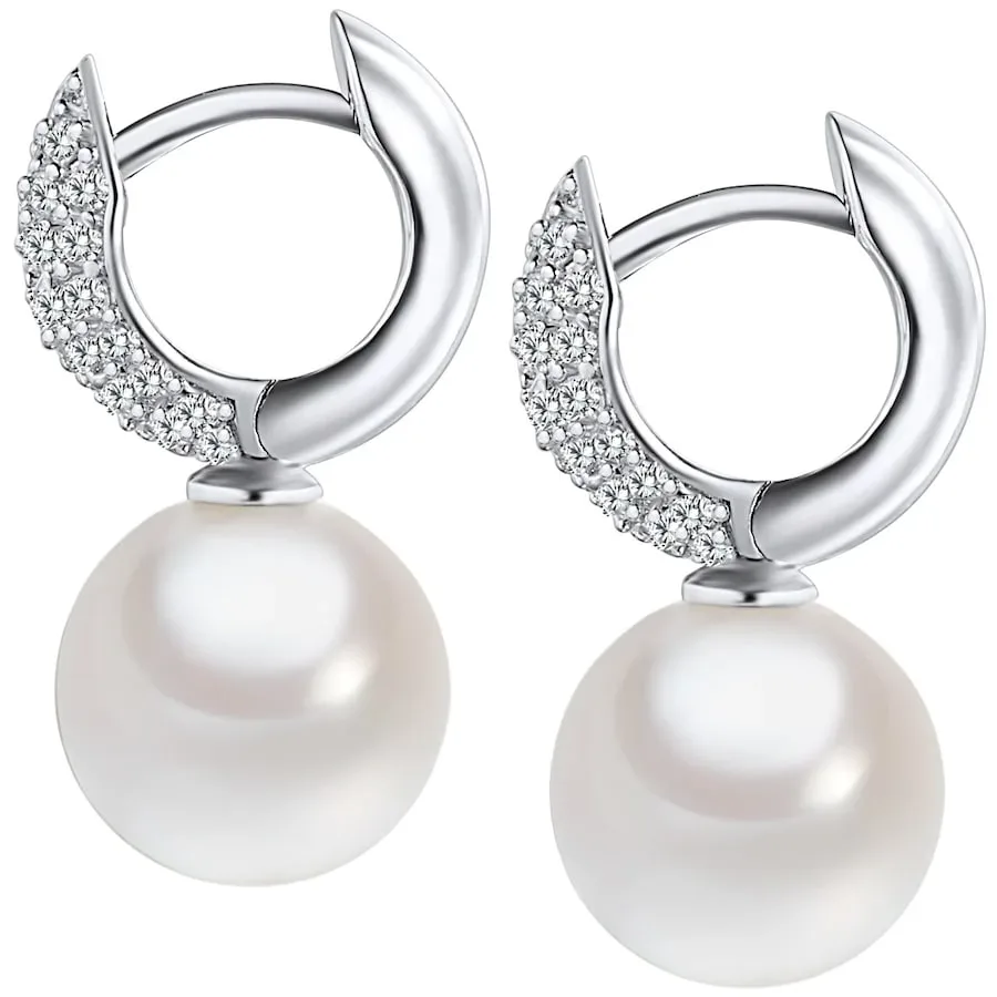 Rafaela Donata Ohrhänger Sterling Silber Zirkonia Muschelkernperle in Silber Ohrringe 1 ct Damen