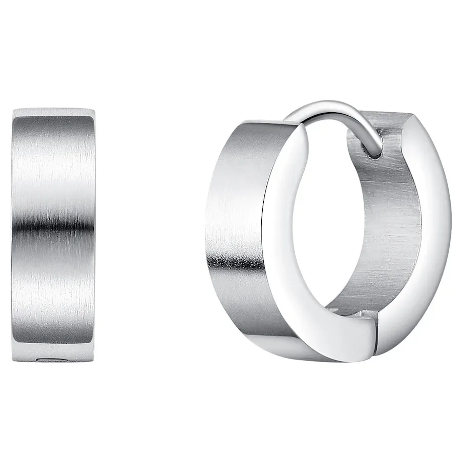 True Rebels Creolen Edelstahl in Silber Ohrringe 1 ct Herren