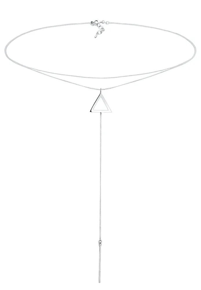 Elli Choker Y-Kette Dreieck 925 Sterling Silber Ketten 1 ct Damen