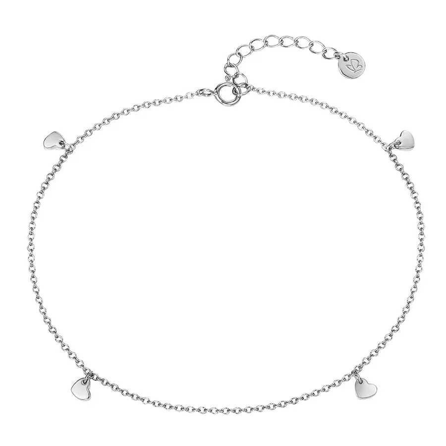 Glanzstücke München Fußkette Herz aus Sterling Silber in roségold Fußschmuck 1 ct Damen