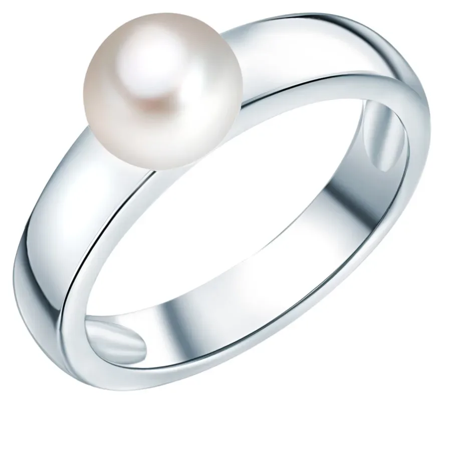 Valero Pearls Perlen-Ring aus Sterling Silber in silber mit Süßwasser-Zuchtperle Ringe 1 ct Damen
