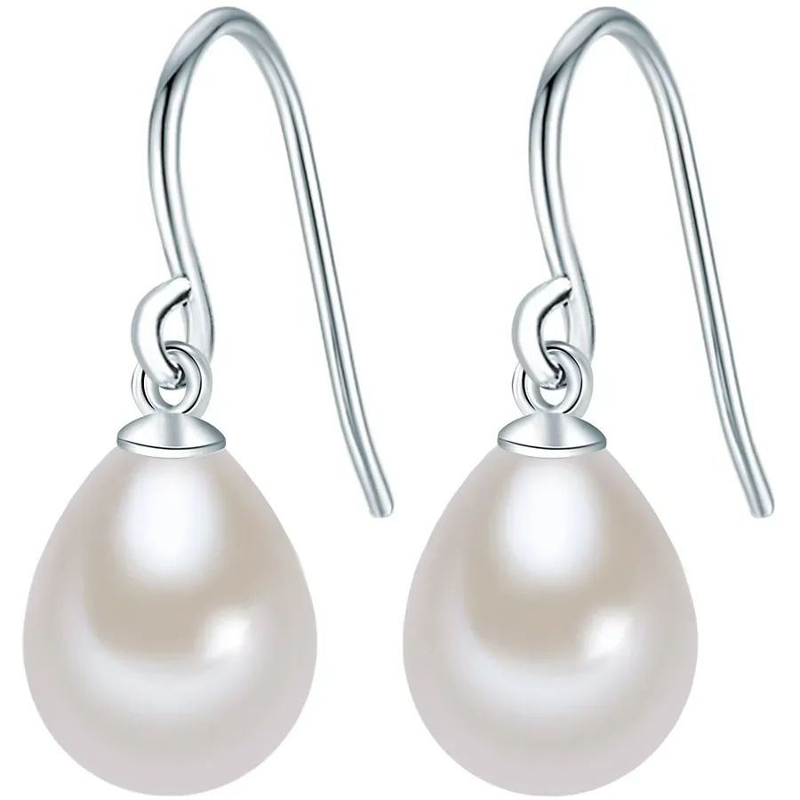Valero Pearls Perlen-Ohrhänger Sterling Silber Süßwasser-Zuchtperle in Silber Ohrringe 1 ct Damen