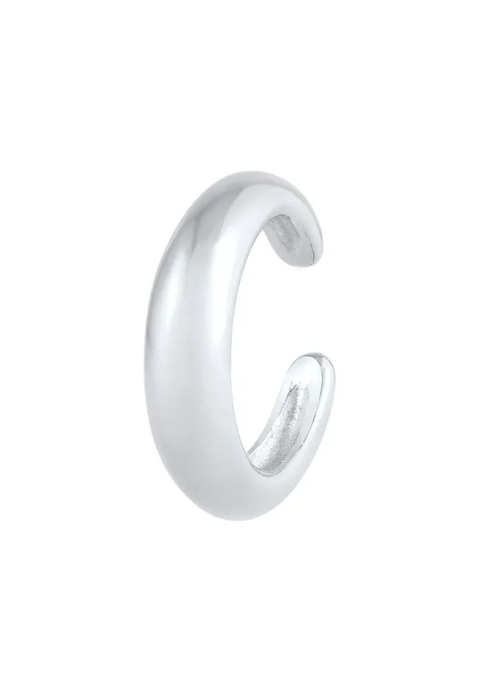 Elli - Ohrringe Earcuff Single Markant Basic Look, One Size, Silber