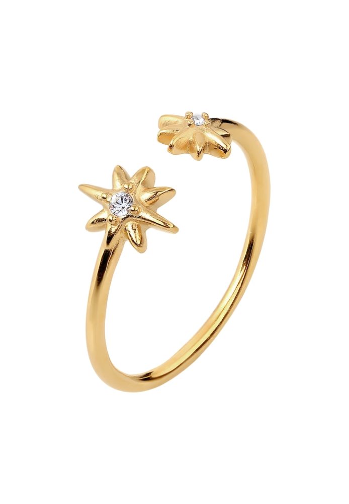 Elli Stern Weiß 925 Sterling Silver, mit Kristallen von Swarovski® Ringe 1 ct Damen