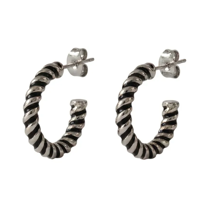 Purelei Twirl Ohrringe 100% Edelstahl 1 ct Grau