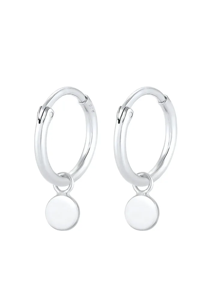 Elli - Ohrringe Creolen Plättchen, One Size, Silber