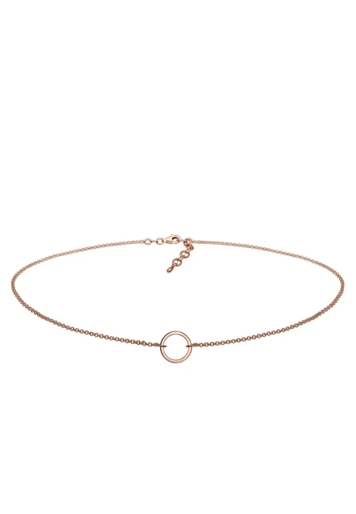 Elli - Halskette Choker Kreis, 38cm, Goldrosa