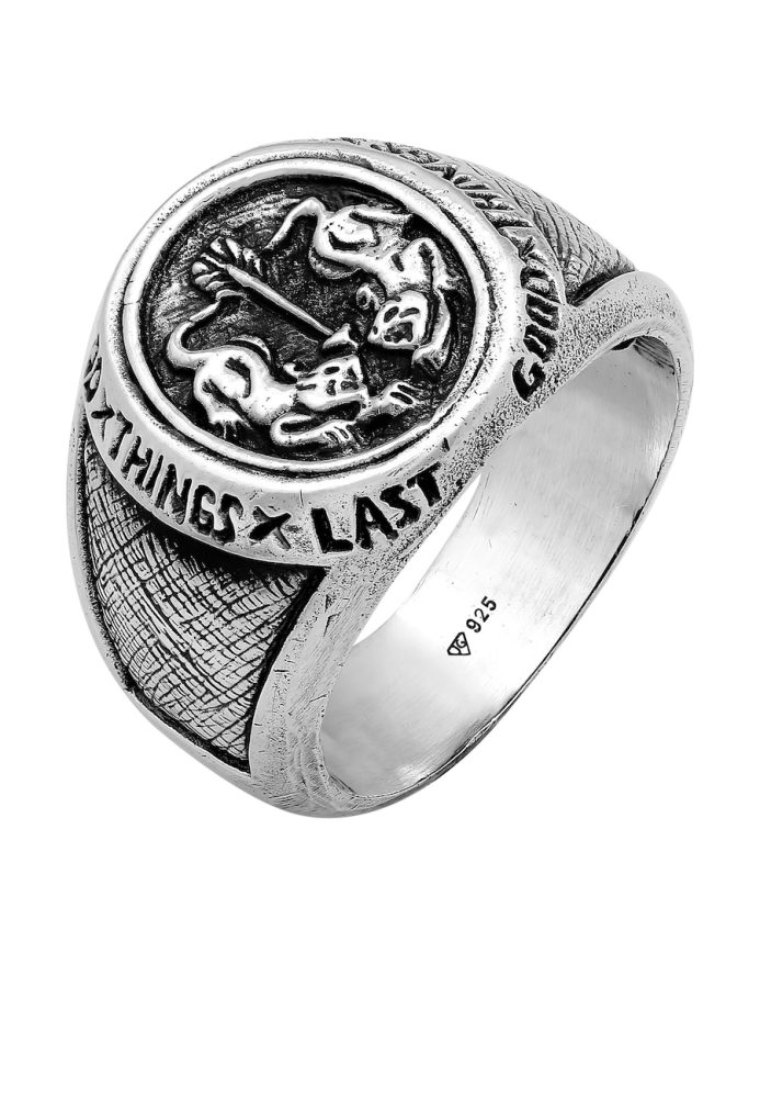 Haze & Glory Siegelring - Twin Tiger 925 Silber Ringe 1 ct Herren