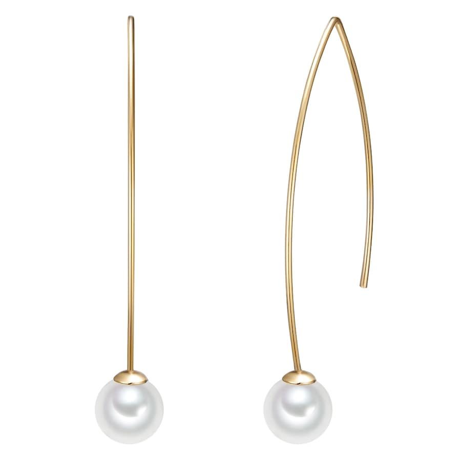 Lulu & Jane Perlen-Ohrhänger Messing Muschelkernperle in Gelbgold Ohrringe 1 ct Damen