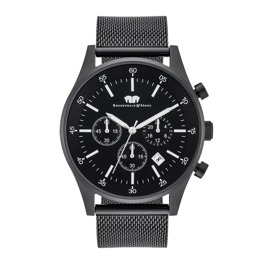 Rhodenwald & Söhne Armband-Uhr Goodwill aus Edelstahl in schwarz Uhren 1 ct Herren