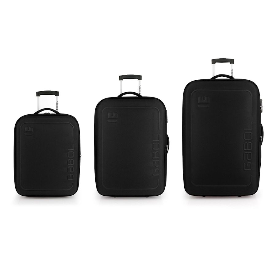Gabol Orbit 2 Rollen Kofferset 3-teilig mit Dehnfalte Reisetaschen 1 ct Schwarz Herren