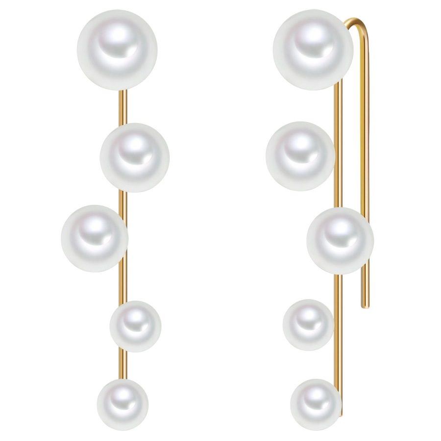 Lulu & Jane Perlen-Ohrhänger Messing Muschelkernperle in Gelbgold Ohrringe 1 ct Damen