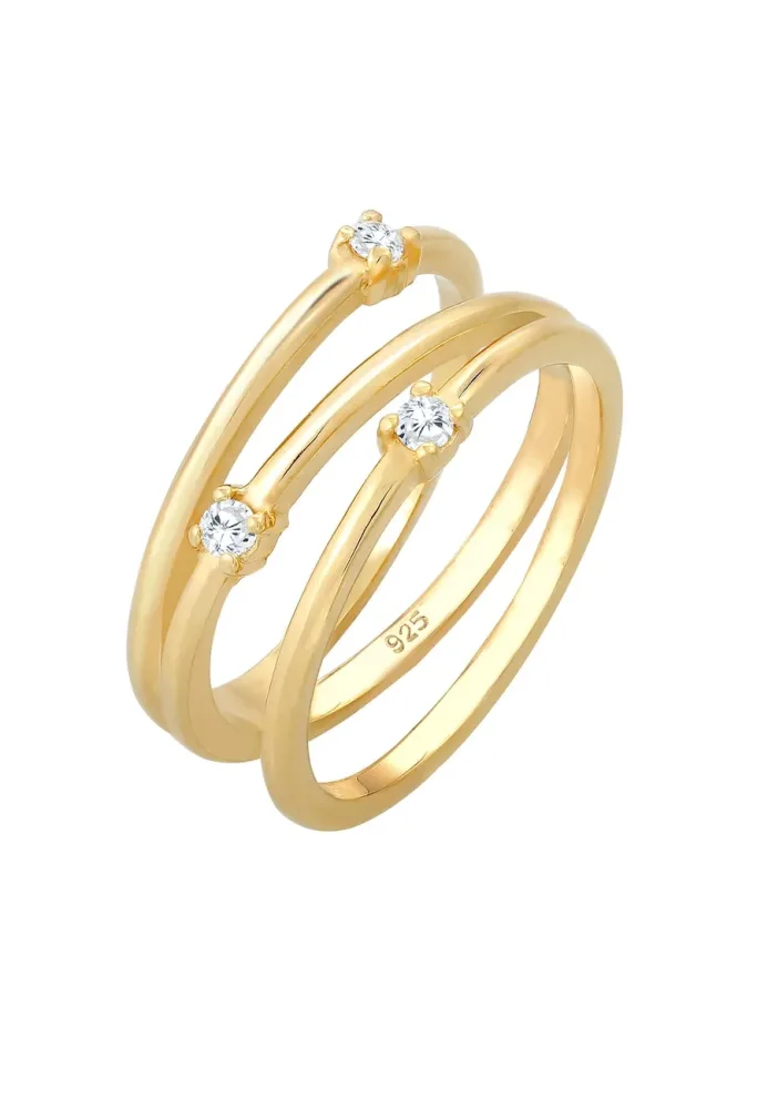 Elli Wickelring Filigran Zirkonia Trend 925 Silber Ringe 1 ct Damen