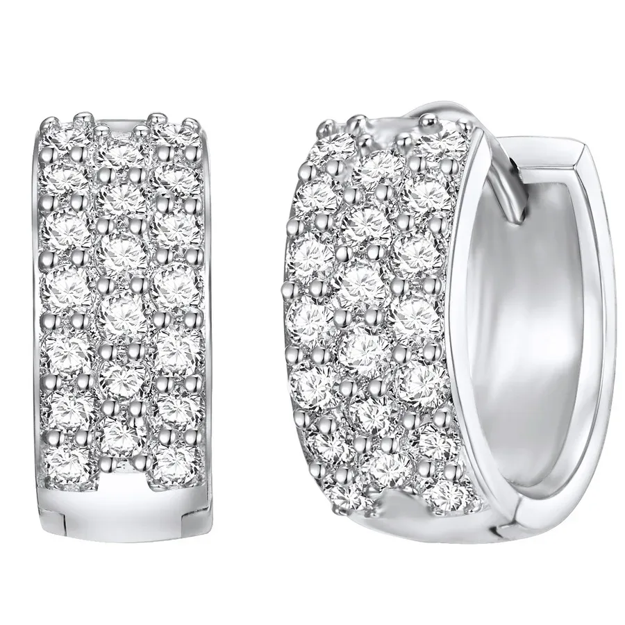 Lulu & Jane Ohrstecker Messing Zirkonia in Silber Ohrringe 1 ct Damen