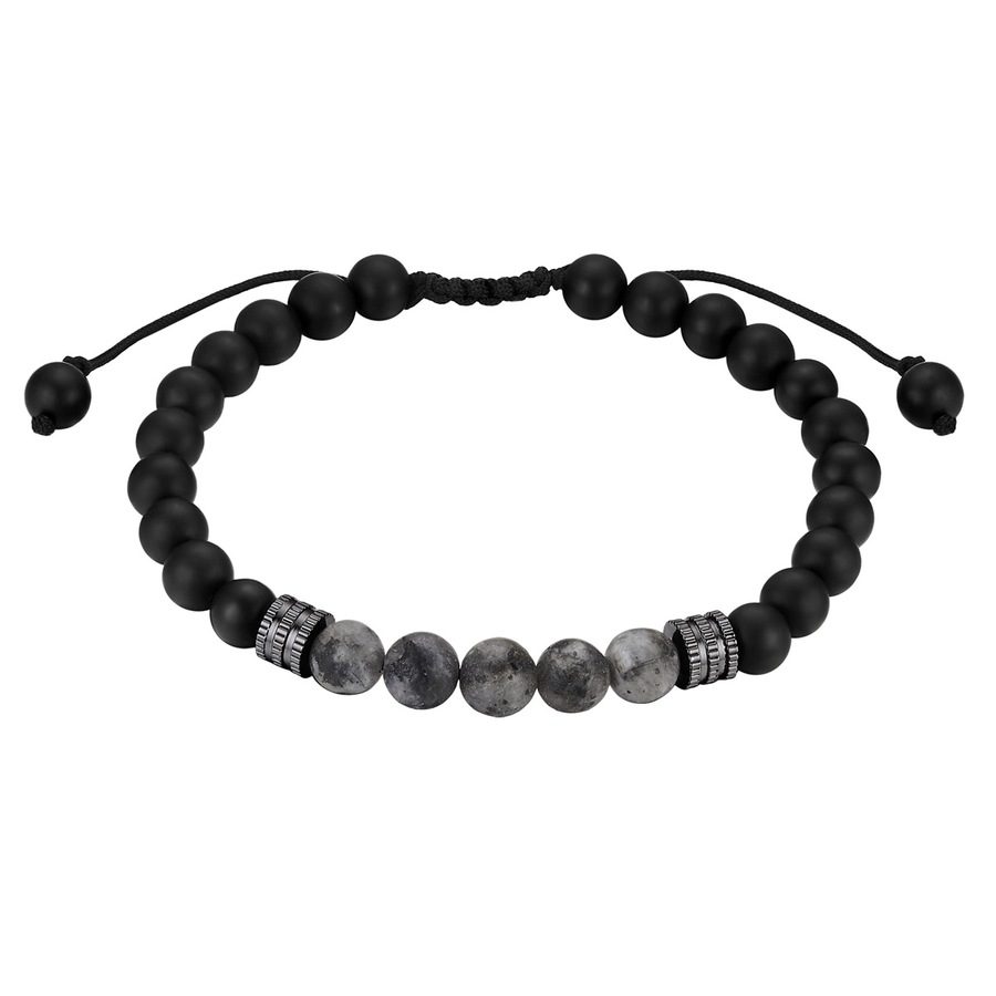 True Rebels Armband aus Edelstahl in silber mit Achat Armbänder & Armreife 1 ct Herren