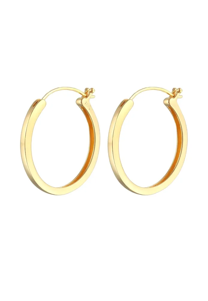 Elli PREMIUM Creolen Klassisch Rund 585er Gelbgold Ohrringe 1 ct Damen