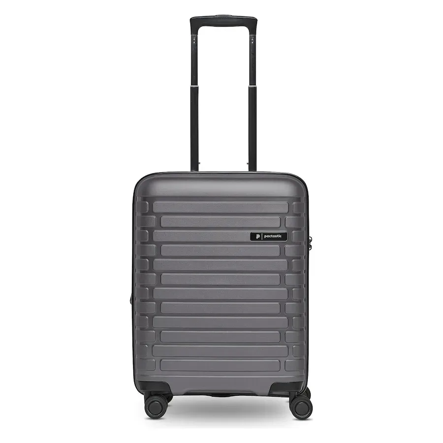Pactastic Collection 04 THE CABIN + 4 Rollen Kabinentrolley S 55 cm mit Dehnfalte Reisetaschen 1 ct Grau Herren