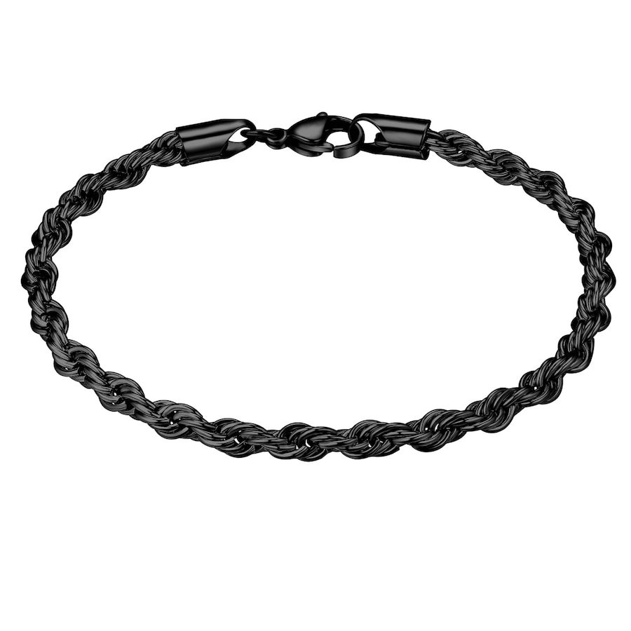 True Rebels Armband aus Edelstahl in Schwarz Herrenschmuck 1 ct Herren