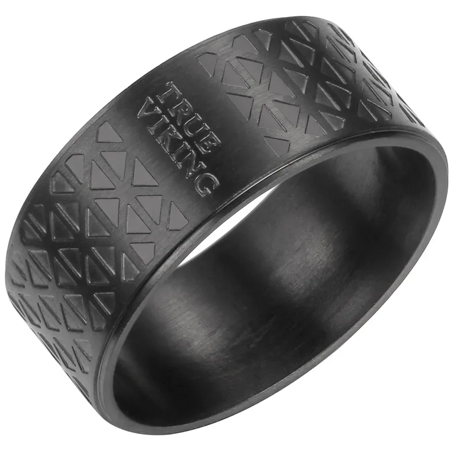 True Rebels Ring Edelstahl in Schwarz Ringe 1 ct Herren