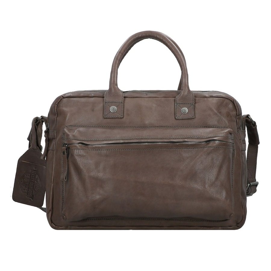 Billy the Kid Nasty Cowboys Franklin Aktentasche Leder 40 cm Laptopfach Laptoptaschen 1 ct Grau Herren