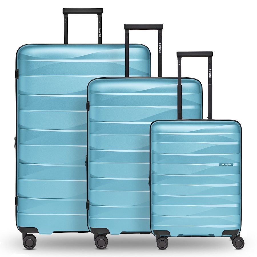 bergpfeil Travel 4-Rollen Kofferset 3-tlg. mit Dehnfalte Reisetaschen 1 ct Grau Herren