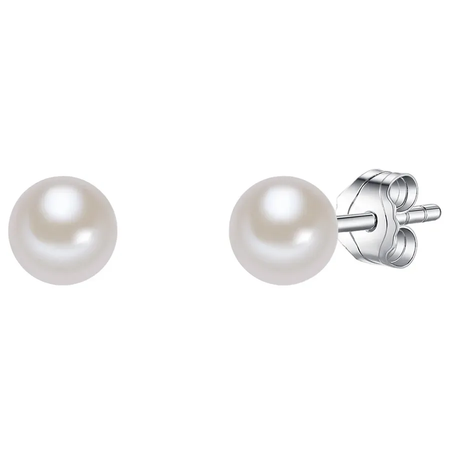 Valero Pearls Perlen-Ohrstecker Sterling Silber Süßwasser-Zuchtperle in Silber Ohrringe 1 ct Damen