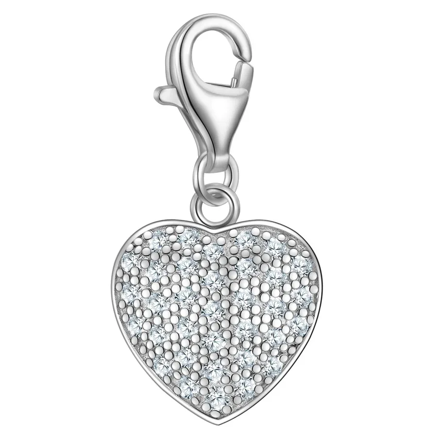 Rafaela Donata Charm Herz aus Sterling Silber in Silber mit Zirkonia Ketten 1 ct Damen
