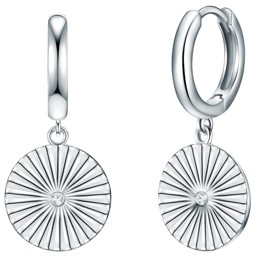 Lulu & Jane Diamant-Creolen aus Sterling Silber in Silber mit Diamant Ohrringe 1 ct Damen