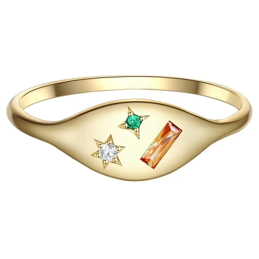 Glanzstücke München Ring Sterling Silber Zirkonia in Gelbgold Ringe 1 ct Damen