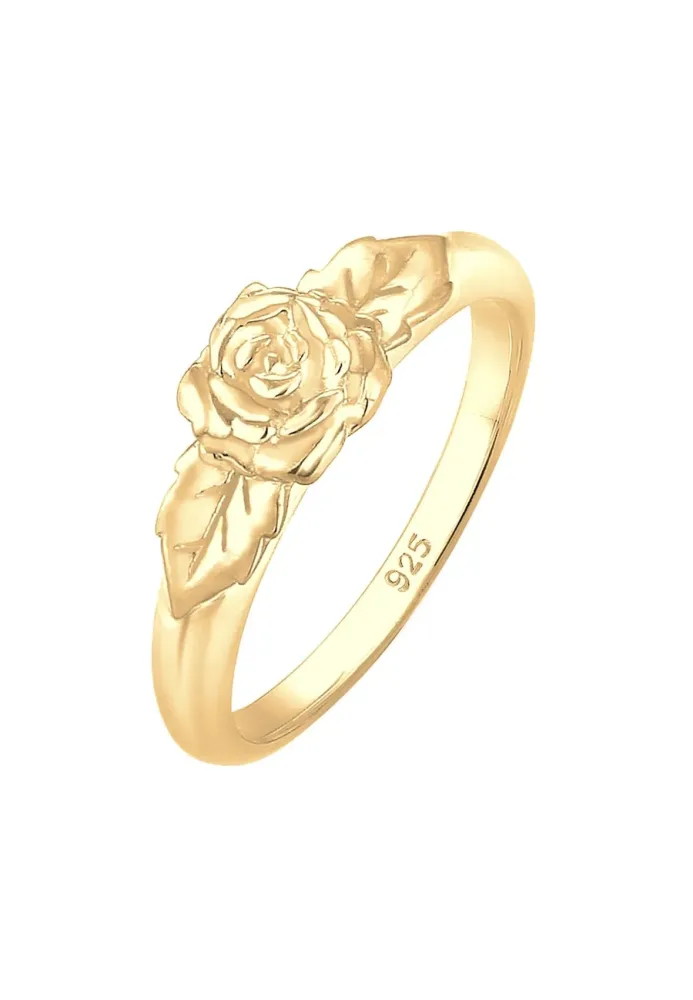 Elli Bandring Rose Blume Vintage Look Trend 925 Silber Ringe 1 ct Damen