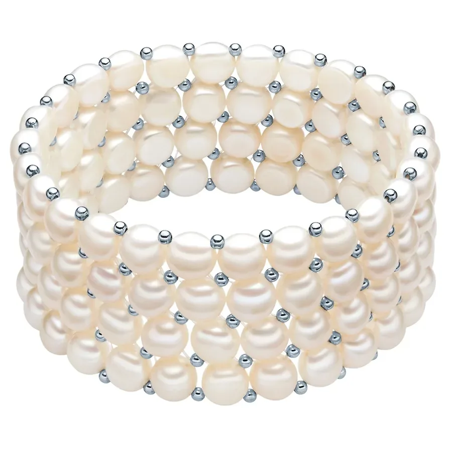 Valero Pearls Perlen-Armband aus Sterling Silber in silber mit Süßwasser-Zuchtperle Armbänder & Armreife 1 ct Damen