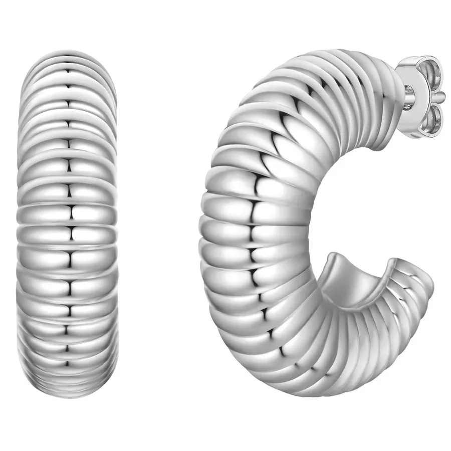 Yokoamii Creolen aus Metall-Legierung in silber Ohrringe 1 ct Damen