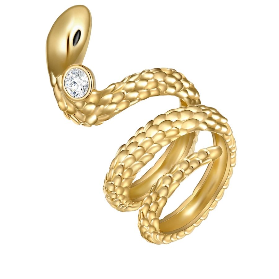 Lulu & Jane Ring Schlange Metall-Legierung verziert mit Kristallen von Swarovski® in Gelbgold Ringe 1 ct Damen