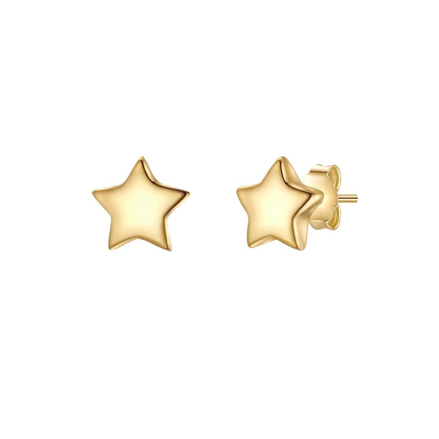 Glanzstücke München Ohrstecker Stern aus Sterling Silber in gelbgold Ohrringe 1 ct Damen